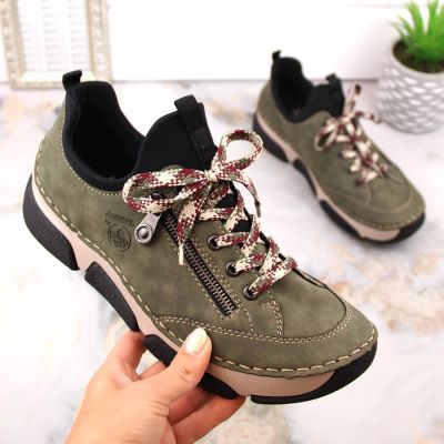 6. Bequeme Rieker W RKR610 grüne Schuhe