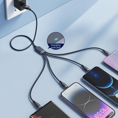 7. Joyroom Multi-Use Series S-A18 4in1 USB-A - USB-C / Lightning / Lightning / Micro-USB-Kabel 1,2 m - Schwarz