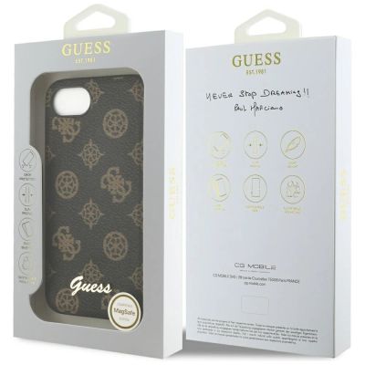 8. Guess Peony Script Logo MagSafe iPhone 16e Hülle Schwarz