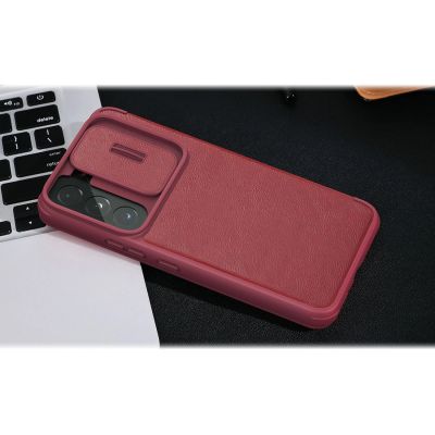 20. Nillkin Qin Leder Pro Case Hülle für Samsung Galaxy S22+ (S22 Plus) Kameraschutz Holster Cover Flip Case Braun