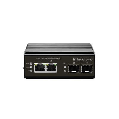 2. LevelOne IGP-0431 Switch – unmanaged – 2 x 10/100/1000 (PoE) + 2 x Gigabit SFP – DIN-Schienenmontage – PoE – DC-Netzteil