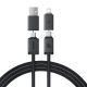 Baseus Versatile 60 W USB-C- auf USB-C-Kabel mit USB-A- und Lightning-Adaptern, 1 m – schwarz