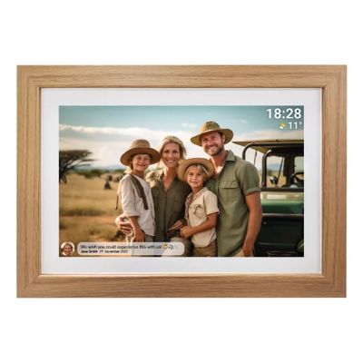 6. Denver-Fotorahmen mit FRAMEO 10,1" 16GB hellem Holz