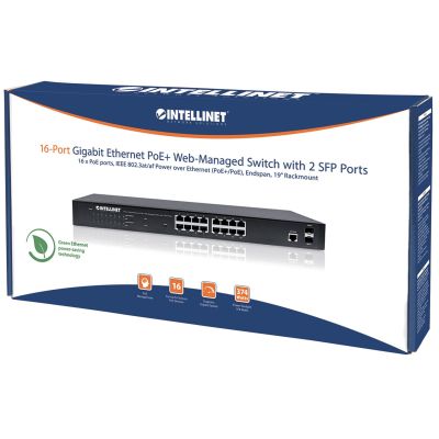5. Intellinet 561198 Netzwerkkabel, Managed L2+ Gigabit-Ethernet (10/100/1000) mit PoE-Unterstützung, 1 HE, Schwarz