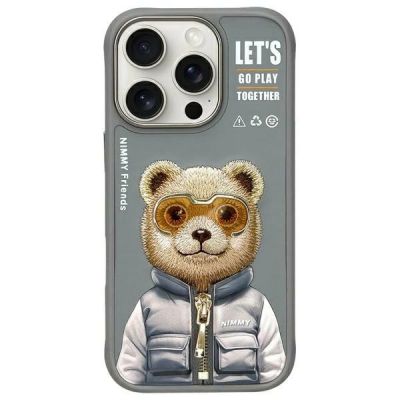 Nimmy Cool&Cute 2.0 Bear Case für iPhone 16 Pro - Grau