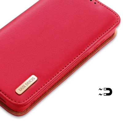 6. Dux Ducis Hivo Hülle Samsung Galaxy S23+ Flip Cover Wallet Stand RFID blockierend rot