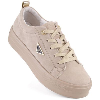 11. Filippo W PAW315C beige Plateauschuhe aus Wildleder