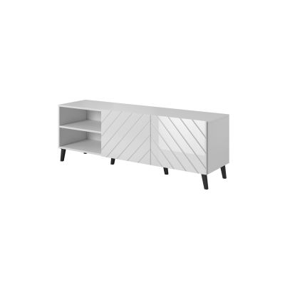 6. ABETO TV-Schrank 150x42x52 weiß/weiß glänzend