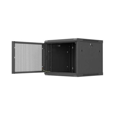 6. Lanberg 19" 9U 600x600 schwarzer Wandschrank mit perforierten Türen (flach verpackt)