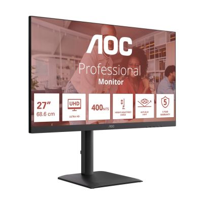 3. AOC E4 U27E4CV Computermonitor 68,6 cm (27") 3840 x 2160 px 4K Ultra HD LED Schwarz