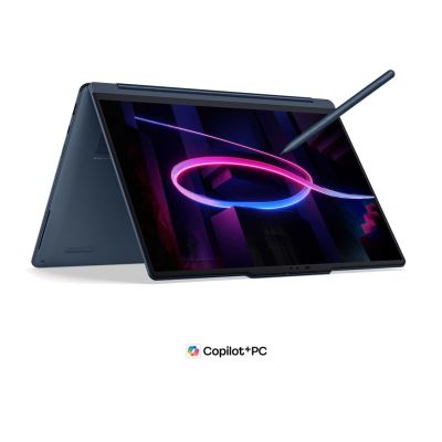 13. Lenovo Yoga 9i 2-in-1 Aura Edition 14IPH11 Ultra 7 355 14" 2.8K OLED 500 Nits glänzend 32 GB LPDDR5X-7467 SSD 512 GB Intel Graphics WiFi 7 + BT Kamera 5,0 MP + IR 70 Wh Windows 11 Cosmic Blue