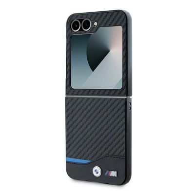 6. BMW Carbon Blue Line Hülle für Samsung Galaxy Z Flip 6 - schwarz