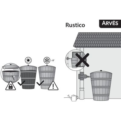 2. Regenwassertank Rustico 275L Umbra Holzfass
