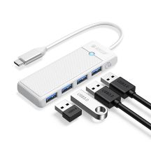 Orico PAPW4A-C3 USB-Hub mit 4 Anschlüssen (4x USB-A 3.0, 0,15 m Kabel) – Weiß