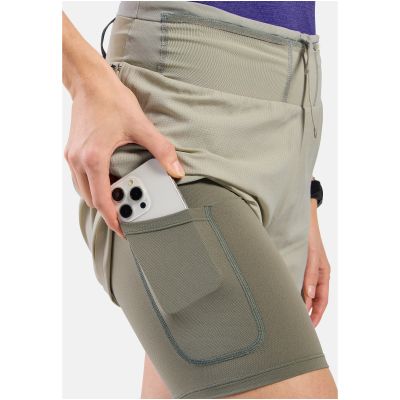 3. Damen-2-in-1-Shorts Odlo X-ALP TRAIL 5 INCH, grau