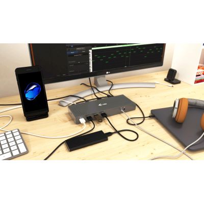 9. i-tec CADUAL4KDOCK Kabelgebundene Dockingstation USB 3.2 Gen 1 (3.1 Gen 1) Typ-C Schwarz, Türkis