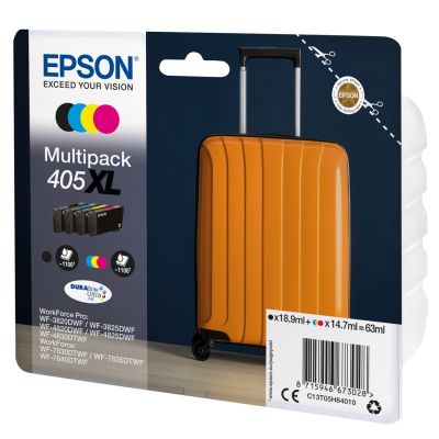 2. Epson 405XL DURABrite Ultra Tintenpatrone, 1 Stück, Original, hohe (XL) Reichweite, Schwarz, Cyan, Magenta, Gelb