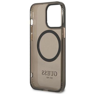7. Guess Gold Outline Translucent MagSafe Hülle für iPhone 13 Pro Max – Schwarz