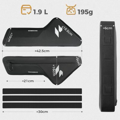 7. Rockbros AS-152 Unterrohrtasche – Wasserdicht, Schwarz