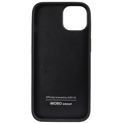 4. Audi Echtleder iPhone 14 6,1" schwarz/schwarz Hardcase AU-TPUPPCIP14-Q8/D1-BK