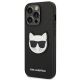 2. Karl Lagerfeld Saffiano Choupette Head Patch Case für iPhone 14 Pro Max – Schwarz