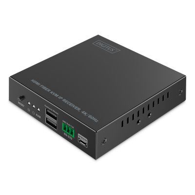 Zusätzlicher Empfänger für DS-55348, HDMI 4K/60Hz Glasfaser-Extender mit KVM USB 1.1 über IP 1G oder bis zu 40 km/300 m/IP 1G