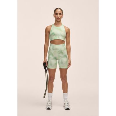 Casall Damen-Leggings mit hohem Bund, Radlerhose, Grün
