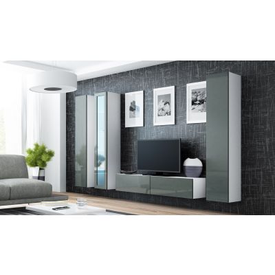 6. TV-Schrank VIGO '140' 30/140/40 weiß/grau glänzend