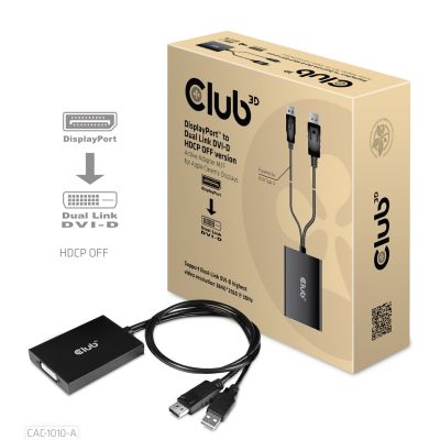 2. CLUB3D CAC-1010-A Kabeladapter 0,6 m DisplayPort DVI-D + USB Schwarz