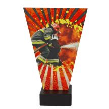 Feuerwehr-Glastrophäe