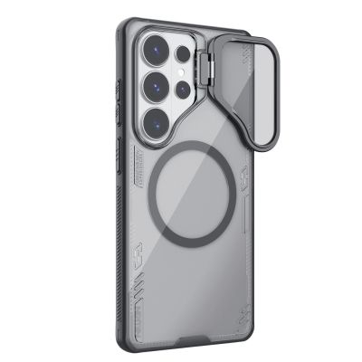 3. Nillkin Iceblade Prop Magnetische Hülle mit Kameraabdeckung und Ständer, kompatibel mit MagSafe für Samsung Galaxy S26 Ultra – Transparent Schwarz