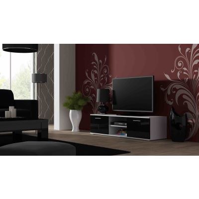 TV-Schrank SOHO 140 weiß/schwarz glänzend