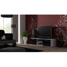TV-Schrank SOHO 140 weiß/schwarz glänzend