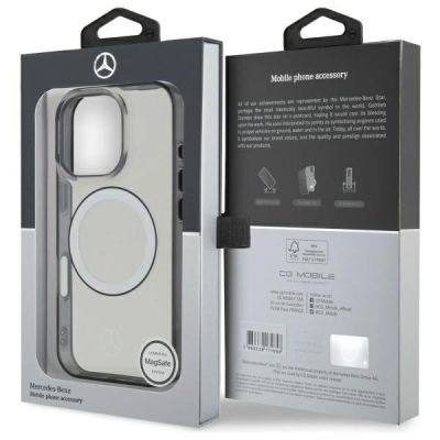 8. Mercedes MagSafe-Hülle mit aufgedrucktem Logo für iPhone 16 Pro Max – Transparent