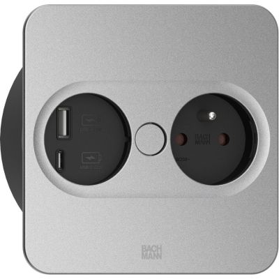 2. Bachmann 946.015 Steckdose Typ E + USB A + USB C Edelstahl