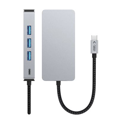 6. Tech-Protect HB05 HUB 9in1 Adapter USB-C + USB2.0 + USB3.0 + HDMI 4K 60HZ + SD / TF + PD100W + RJ45 - Grau