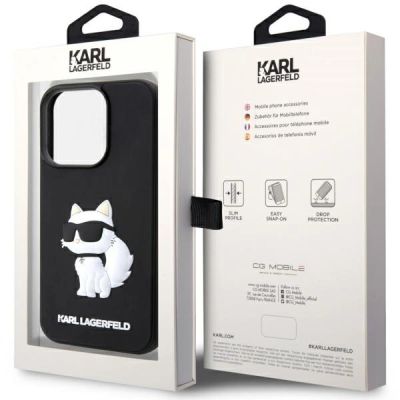 8. Karl Lagerfeld KLHCP14X3DRKHNK iPhone 14 Pro Max 6.7" schwarz/schwarz Hardcase Rubber Choupette 3D