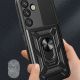 5. Hybrid Armor Camshield-Hülle mit Kameraabdeckung und Metallring für Samsung Galaxy S25+ – Schwarz