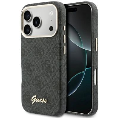 Guess 4G Script MagSafe Hülle für iPhone 17 Pro – Schwarz
