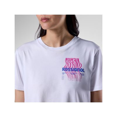 4. ROSSIGNOL Damen-T-Shirt mit Wasserfall-Grafik, Weiß