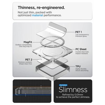 9. Spigen Ultra Hybrid Mag MagSafe Hülle für Samsung Galaxy S26+ Zero One – Transparent und Weiß