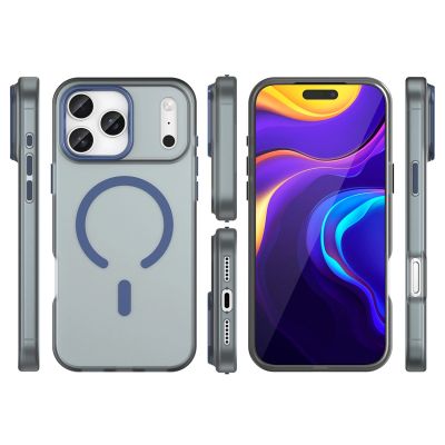 3. Magnetische Schleifhülle für iPhone 17 Pro Max, kompatibel mit MagSafe – Mattblau