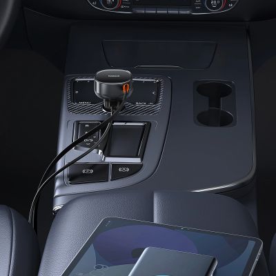 7. Baseus Enjoyment Pro USB-C (Buchse) / Lightning (Stecker) 60W Kfz-Ladegerät – Schwarz
