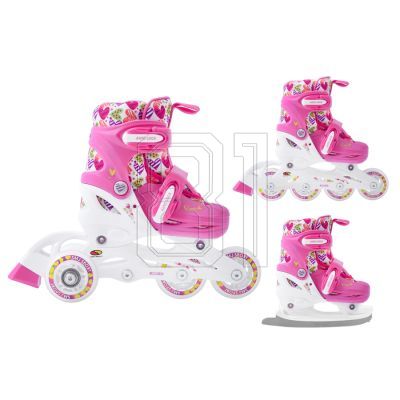 15. Rollschuhe-Rollschuhe-Skates verstellbar Smj Sport Combo Hearts 3in1 Led Jr HS-TNK-000011510