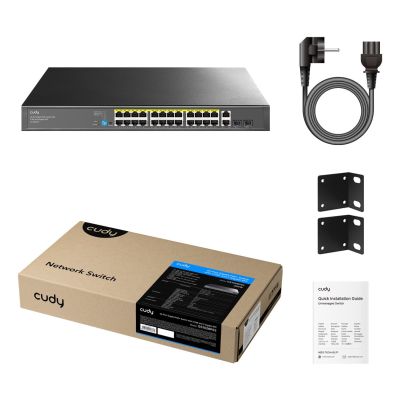 7. Cudy GS1026PS2 Switch, unmanaged Gigabit Ethernet (10/100/1000) mit PoE-Unterstützung, Schwarz