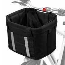 Wozinsky Großer Fahrradkorb aus Stoff – Schwarz