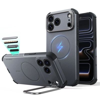 ESR Cyber ​​Tough Kickstand MagSafe Hülle für iPhone 18 Pro Max / 17 Pro Max – Grau
