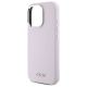 6. DKNY Liquid Silicone Small Metal Logo MagSafe-Hülle für iPhone 16 Pro – Rosa
