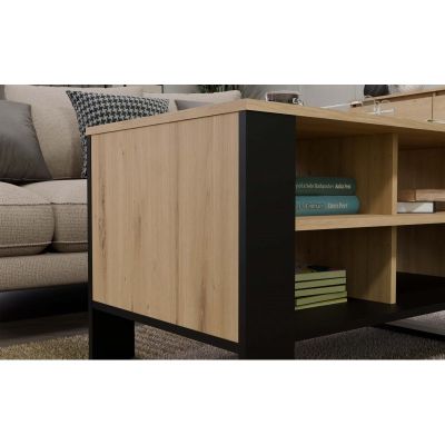 6. Moderner Couchtisch, 4-teilig, handgefertigt, schwarze Beine