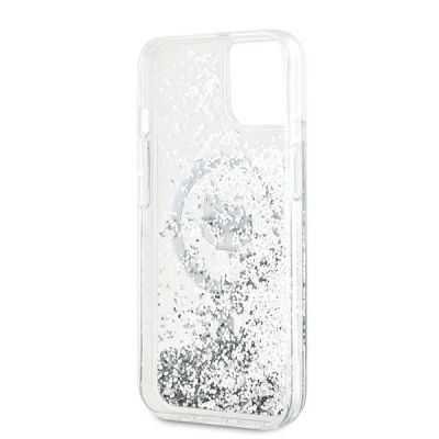7. Karl Lagerfeld Liquid Glitter Choupette Head MagSafe Hülle für iPhone 15 / 14 / 13 – transparent